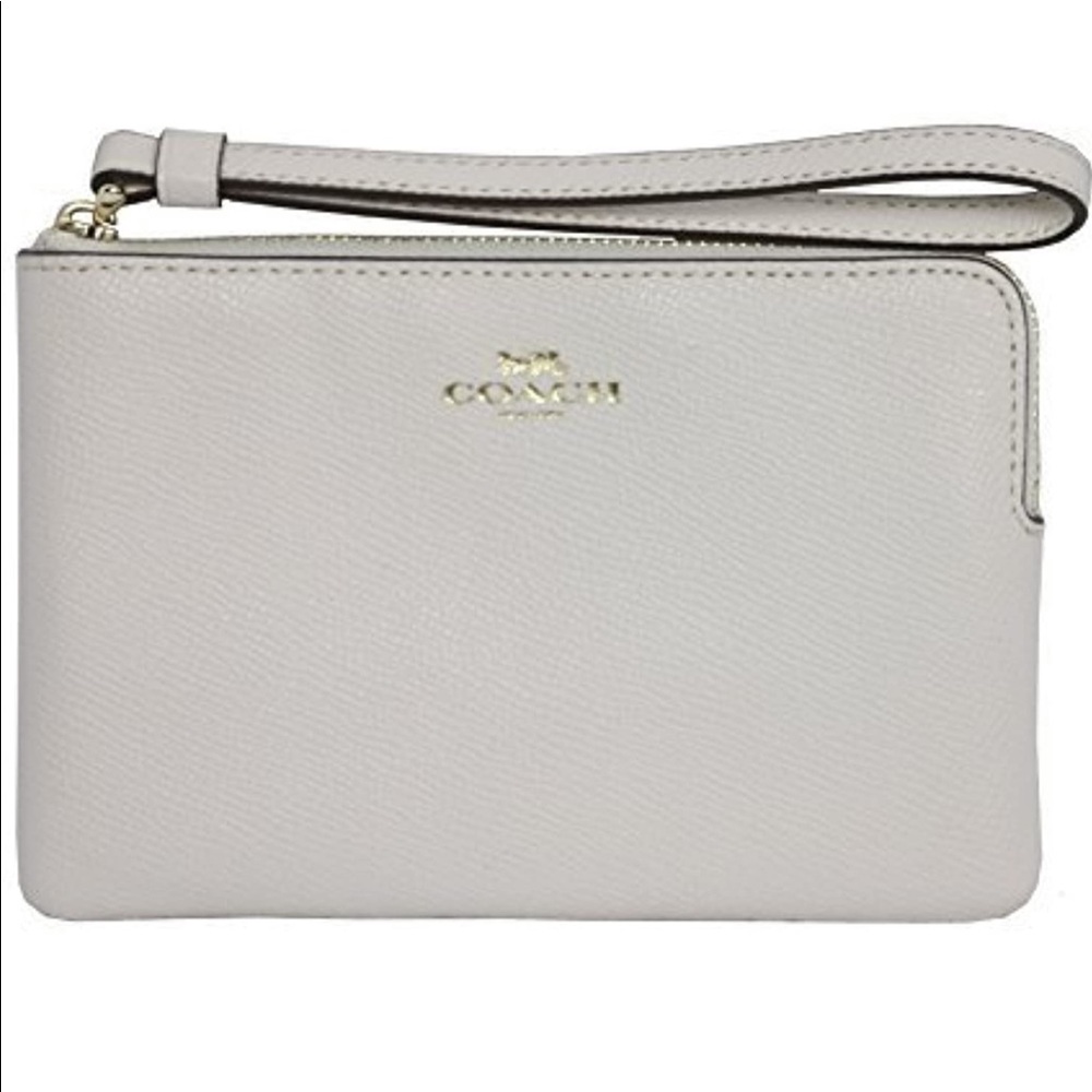 NWT Coach Crossgrain Leather Corner Zip Wristlet